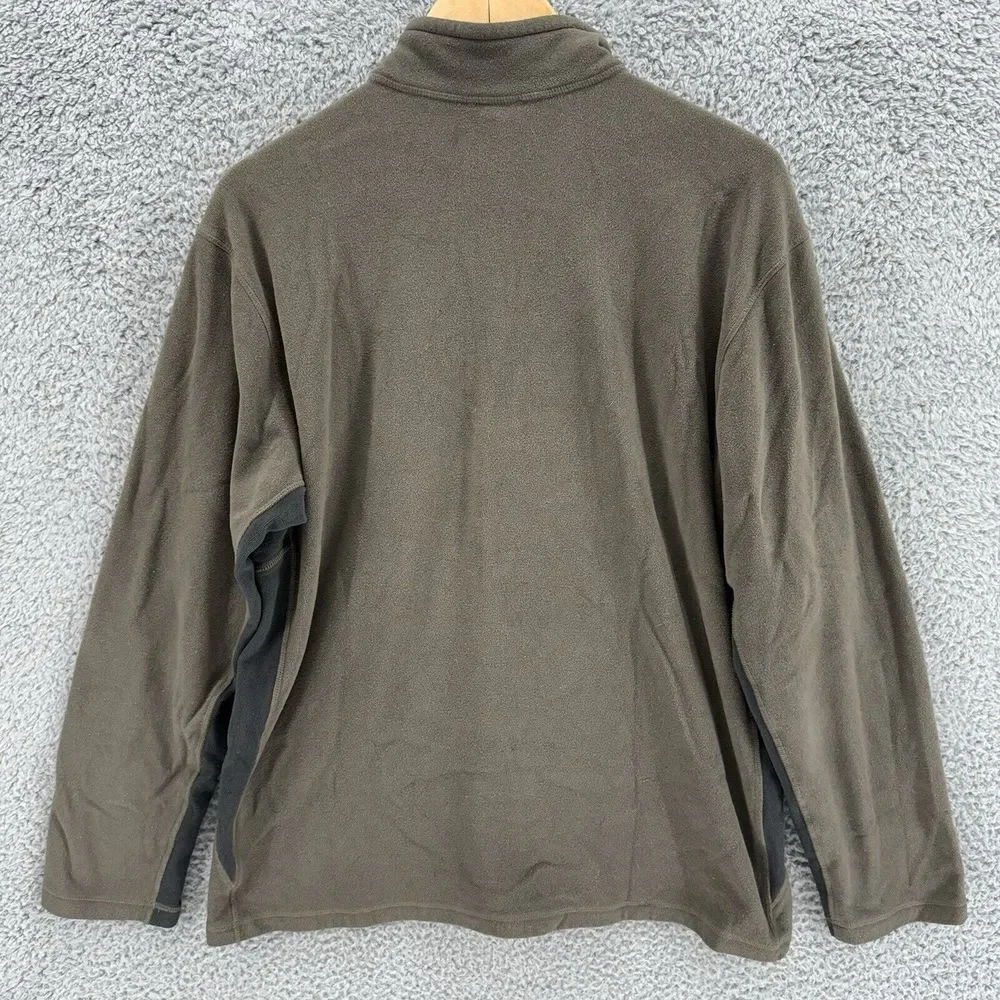 North Face Sweater Mens XL Green Black Trim 1/4 Zip‎ Sweatshirt Mock Neck READ